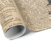 コテージのオンドリのヴィンテージ辞書の本のページ ラッピングペーパー (ロールコーナー)