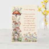 コテージのコアおめでとうのパーソナライズ カード (黄色い花)