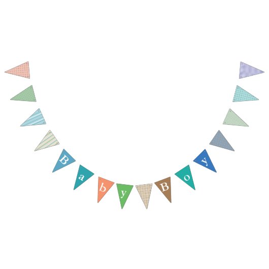 コテージのシックな男の子のベビーシャワーの旗布 バンティングフラッグ (全)