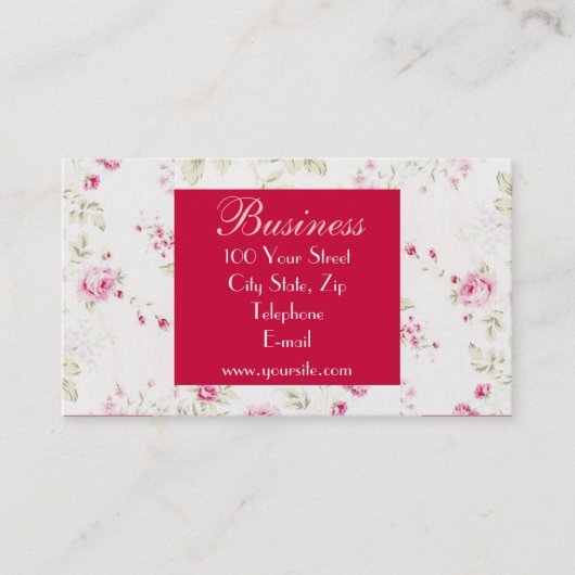 コテージのバラの名刺1 名刺 (正面)