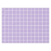 コテージのラベンダーおよび白い倍のストライプの格子縞 テーブルクロス (正面(横))