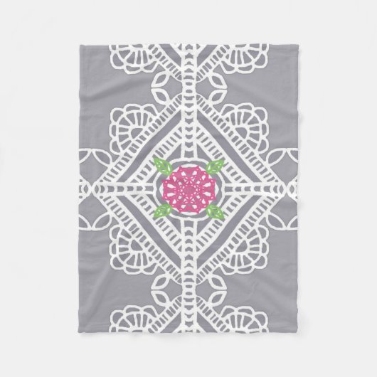 コテージのレースのプリントのフリースブランケット フリースブランケット (正面)