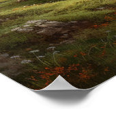 コテージの丘を曲がりくねった道の油絵 ポスター (角)