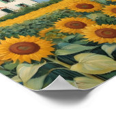 コテージの中ひまわり畑 ポスター (角)