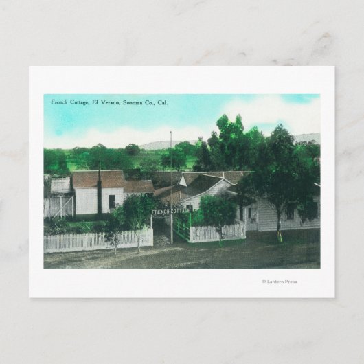 コテージの外気風フランスの景 ポストカード (正面)