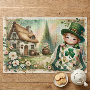 コテージの妖精パッチワークキルトの情景 ジグソーパズル