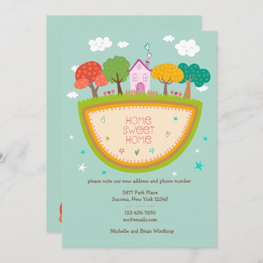 コテージの家の移動発表 案内状 (正面/裏面)