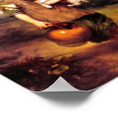 コテージの少女と犬とピッチャー ポスター (角)