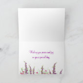 コテージの庭のハッピーバースデーの水彩画の庭 カード (内部)