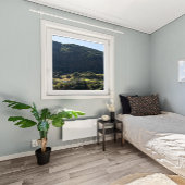 コテージの水の色の花の灰色のパターン アクセントクッション