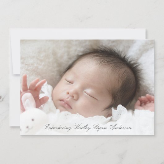 コテージの白フローラ誕生のお知らせ 案内状 (正面)