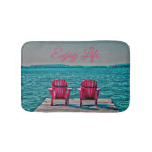 コテージの素朴なAdirondackの椅子の楽しむな生命 バスマット (正面)