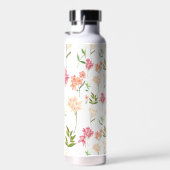 コテージの花伝統的居心地の良い模様 ウォーターボトル (右面)