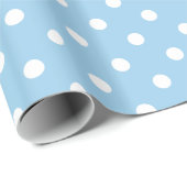 コテージの青の白い水玉模様 ラッピングペーパー (ロールコーナー)