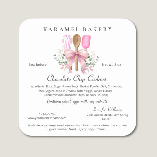 コテージの食法ラベル用具料理 スクエアシール