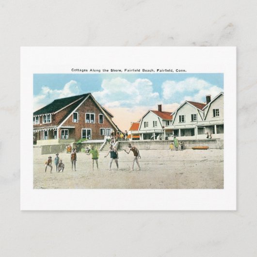 コテージは海岸に沿って、フェアフィールド、コネチカット ポストカード (正面)