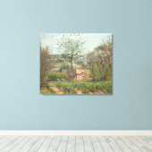 コテージまたはピンクハウス キャンバスプリント (インサイチュ (ウッドフロア))