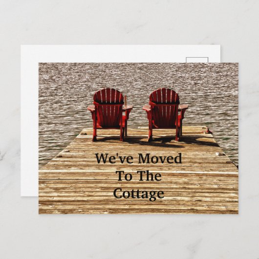 コテージアディロンドバックチェア素朴レッドレイクムービング ポストカード (正面/裏面)