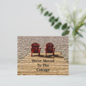 コテージアディロンドバックチェア素朴レッドレイクムービング ポストカード (スタンド正面)