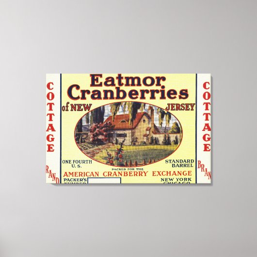 コテージエアトモールクランベリーブランドラベル キャンバスプリント (正面)