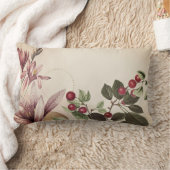 コテージエレガントさくらんぼ植物学デザイン ランバークッション (ブランケット)