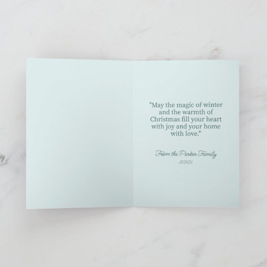 コテージエレガントハウスウィンタークリスマスシーン シーズンカード (内部)