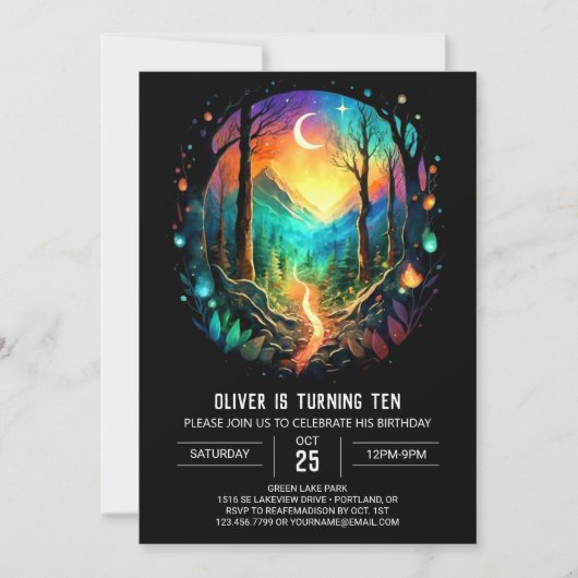 コテージエレガントボホ誕生日 招待状 (正面)