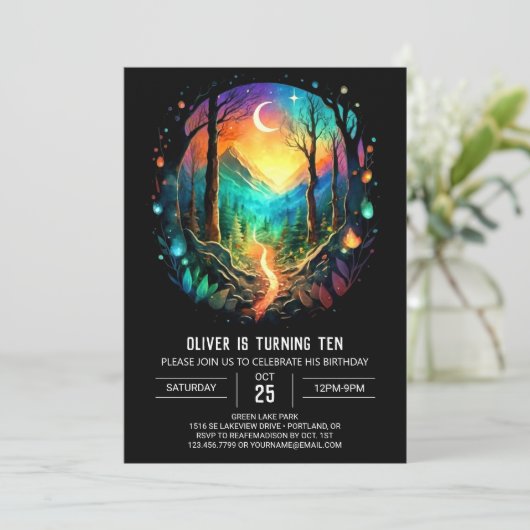 コテージエレガントボホ誕生日 招待状 (スタンド正面)