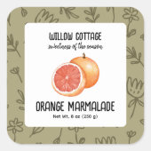 コテージオレンジマーマレード製品ラベルシール スクエアシール (正面)
