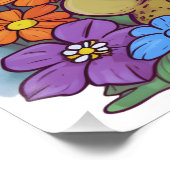 コテージカエルの花きのこ光沢ポスター ポスター (コーナー)