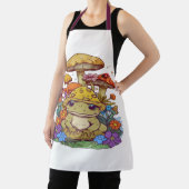 コテージカエルの花きのこ時計 エプロン (インサイチュ)