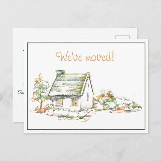 コテージカラフルの新しい住所案内はがき 案内ポストカード (正面/裏面)