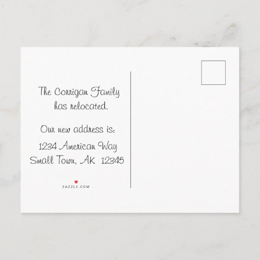 コテージカラフルの新しい住所案内はがき 案内ポストカード (裏面)