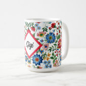 コテージカラフルコア花 コーヒーマグカップ (正面右)