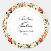 コテージカラフル牧草野結婚花# ラウンドシール (正面)