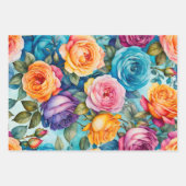 コテージカラフル花包み紙シート ラッピングペーパーシート (正面2)