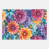 コテージカラフル花包み紙シート ラッピングペーパーシート (正面)