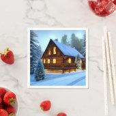 コテージカントリーノーザンパインキャビン スタンダードカクテルナプキン (インサイチュ)