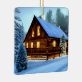 コテージカントリーノーザンパインキャビン セラミックオーナメント (右)