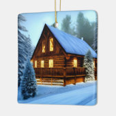コテージカントリーノーザンパインキャビン セラミックオーナメント (左)
