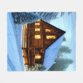 コテージカントリーノーザンパインキャビン フリースブランケット (正面(横))