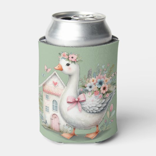 コテージガチョウの花の家の情景 缶クーラー (缶正面)
