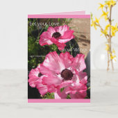 コテージガーデンあなたの愛を成長ピンクのフローラカード カード (黄色い花)