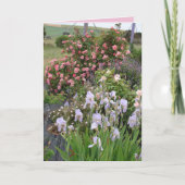 コテージガーデンのアイリス ローズ ビューティー フラワーのカード カード (正面)