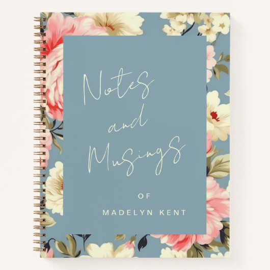 コテージガーデンの花パーソナライズされたのジャーナル ノートブック (正面)