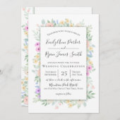 コテージガーデンカラフルフローラフレ結婚ーム 招待状 (正面/裏面)