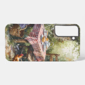 コテージガーデンティーモーニング水彩画 SAMSUNG GALAXYケース (裏面横)