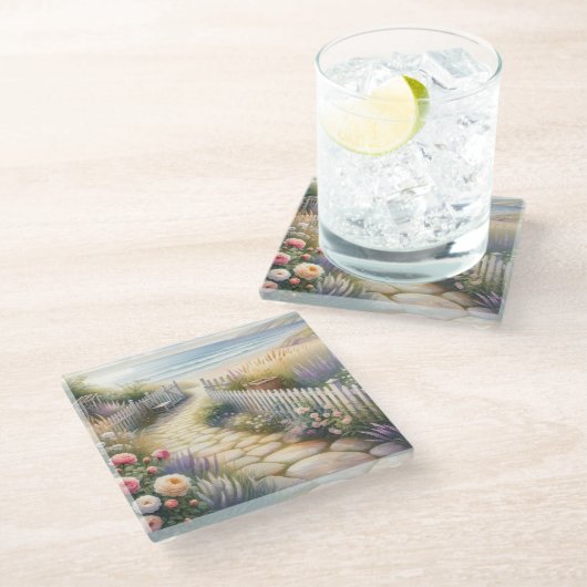 コテージガーデンパスザシー ガラスコースター (アングル)