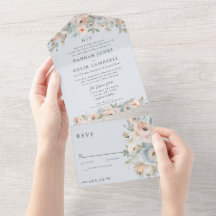 コテージガーデンパステルブルーピーチコーラルオールインワン