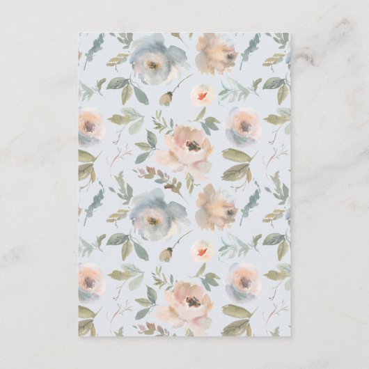 コテージガーデンパステルブルーピーチコーラル エンクロージャーカード (裏面)